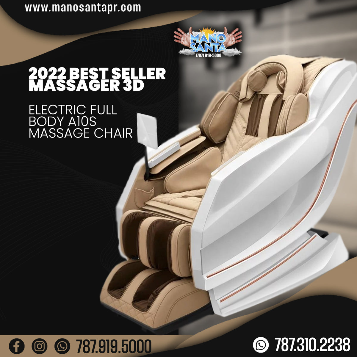 2023 best seller massager 3d electric full body A10S Massage Chair Whi –  Mano Santa LLC