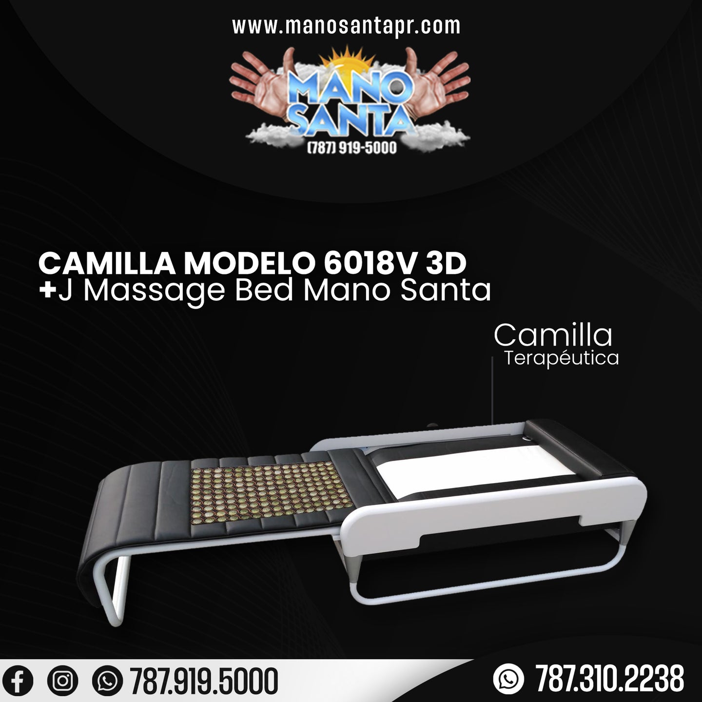 Camilla Modelo 6018V 3D +J Massage Bed  Mano Santa