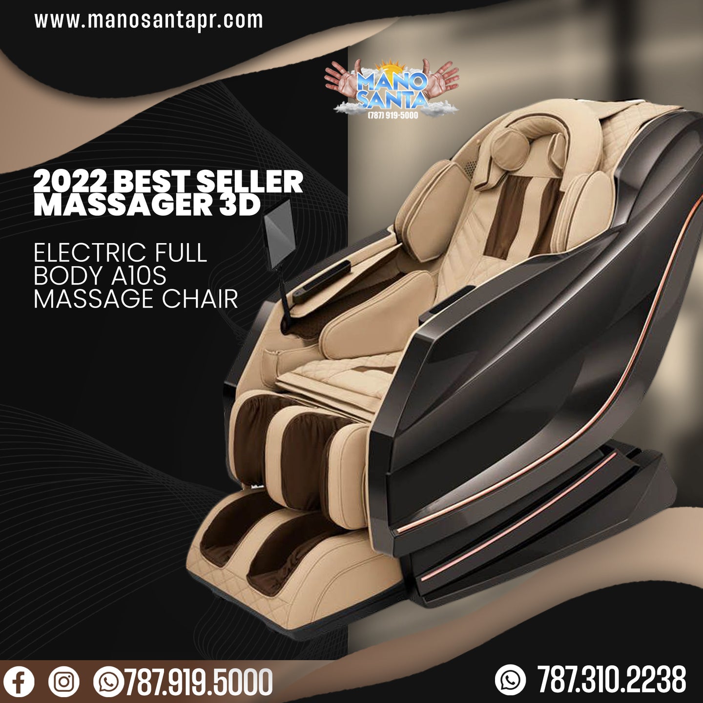 2023 best seller massager 3d electric full body A10S Massage Chair Black